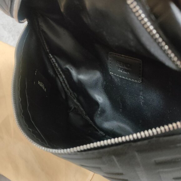 Fendi Black Embossed Waist Bag - Picture 6 of 12